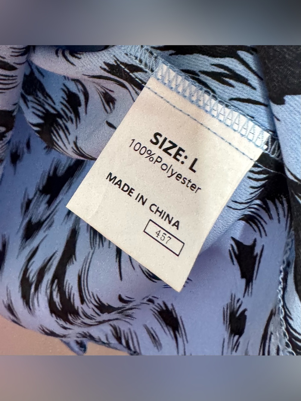 Blue & Black Printed Sleeveless Tie-Neck Top cold shoulder vibrant size large - Picture 3 of 4